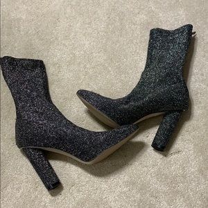 Boohoo sock heels size 10. Never worn
